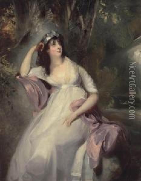 Portrait Of Sarah Martha Siddons , Daughter Of Sarah Siddons, The Actress Oil Painting - Sir Thomas Lawrence