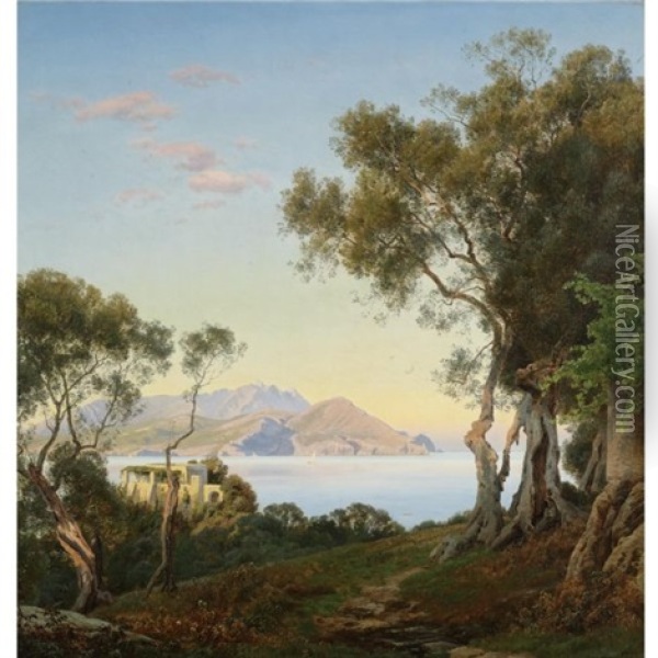 Italianate Landscape Oil Painting - Janus la Cour