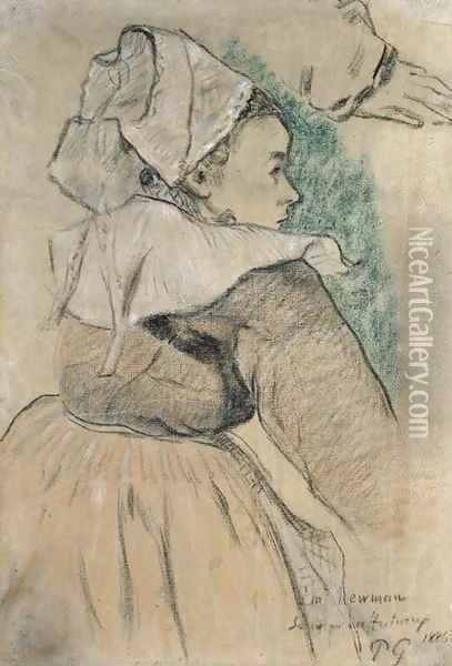 Bretonne de profil a droite Oil Painting - Paul Gauguin