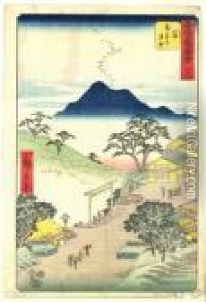 Les Cinquante Trois Vues Celebres Du Tokaido, Seki Oil Painting - Utagawa or Ando Hiroshige