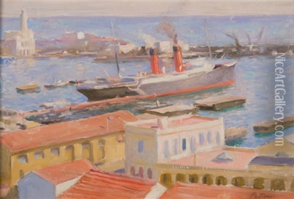 Harbor, Italy Oil Painting - William McGregor Paxton