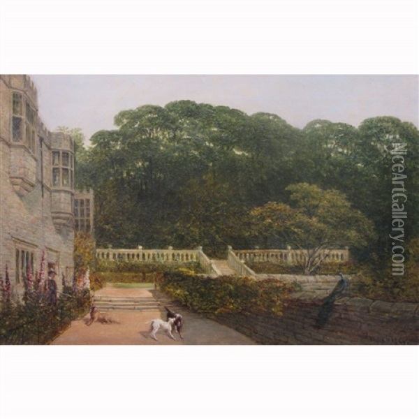 Skirmish On The Terrace Oil Painting - William Harold Cubley