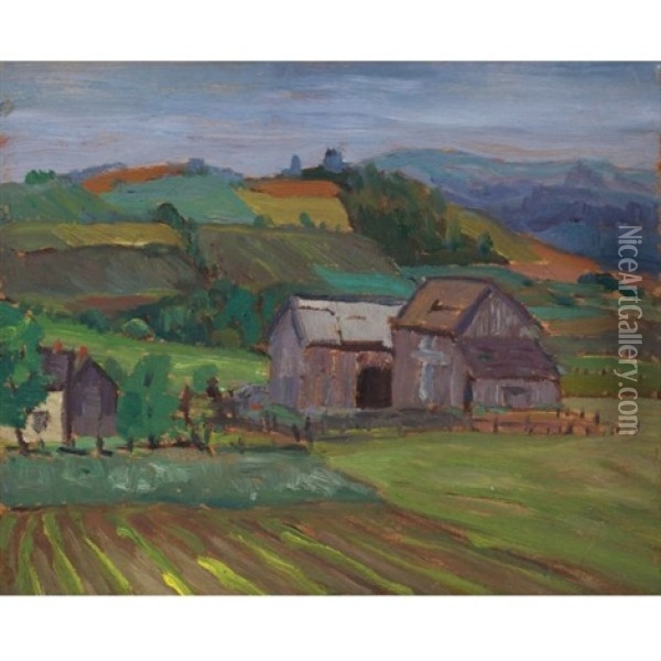 A Farm, Summer Oil Painting - Sir Frederick Grant Banting