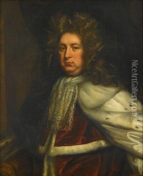 Portrait Of A Nobleman, Believed To Be Louis Xiv Oil Painting - Sir Godfrey Kneller