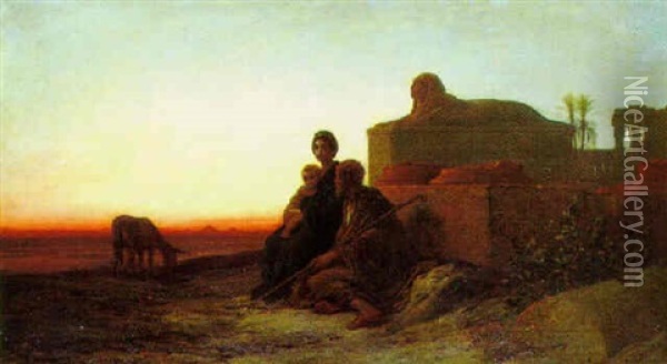 Rest On The Flight From Egypt Oil Painting - Gustave Dore