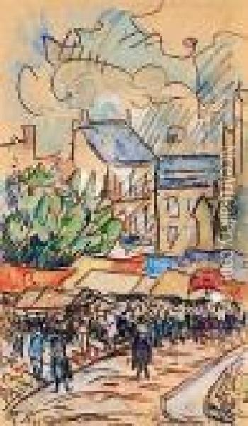 Marche A Quimper Oil Painting - Paul Signac