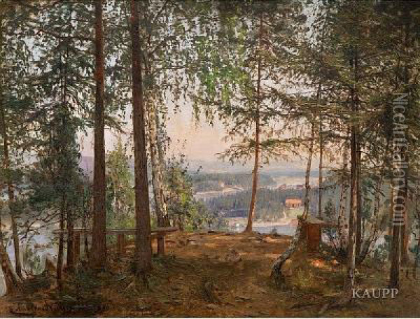 Waldlandschaft Oil Painting - Amaldus Clarin Nielsen