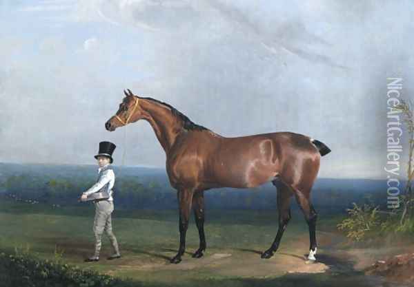 Bay Hunter Of William Hatfield Oil Painting - John Frederick Herring Snr