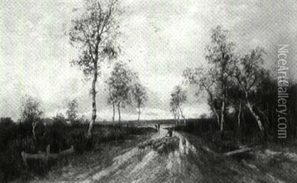 Along The Country Lane Oil Painting - Adolf Kaufmann