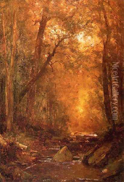 A Catskill Brook I Oil Painting - Thomas Worthington Whittredge