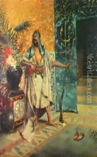A Nubian Guard Oil Painting - Rudolf Ernst