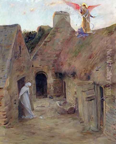 The Annunciation 1908 Oil Painting - Luc-Olivier Merson