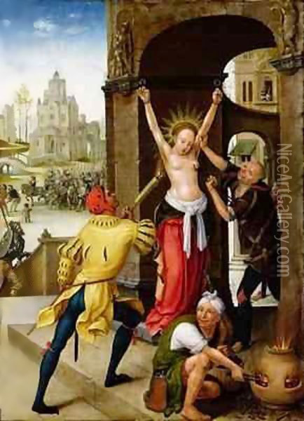 The Martyrdom of St. Barbara Oil Painting - Jean Bellegambe the Elder