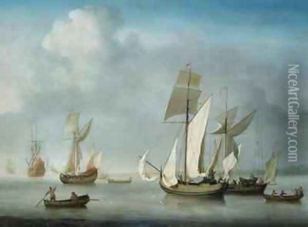 Becalmed off the Coast Oil Painting - Charles Brooking