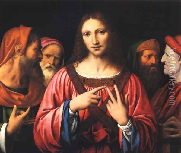 Christ disputing with the Doctors Oil Painting - Bernardino Luini