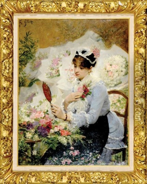 An Important Corsage Oil Painting - Victor Gabriel Gilbert