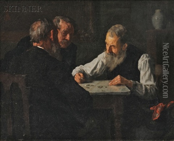 Coin Collectors Oil Painting - Louis Charles Moeller