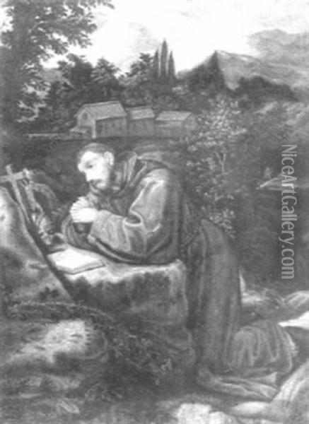 San Francesco In Preghiera Oil Painting - Alessandro di Cristofano Allori