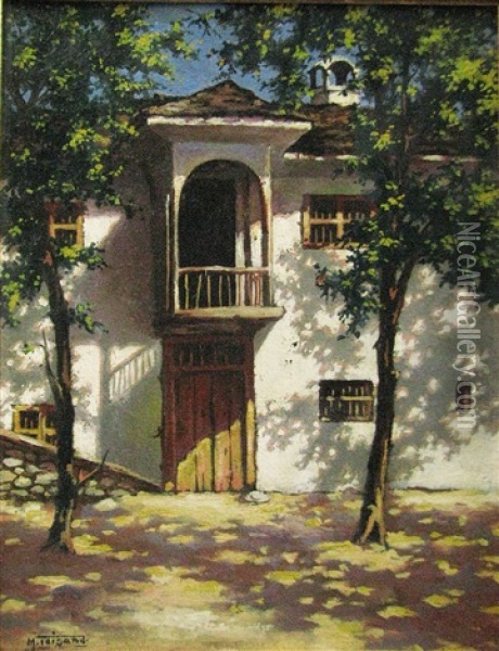 House In Oltenia Oil Painting - Misu Teisanu