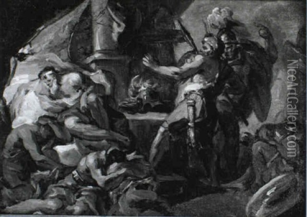 Guerriers Romains Oil Painting - Jean-Honore Fragonard