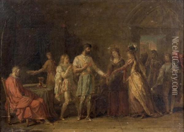 Bayard Refusant Les Presents De Ses Hotesses A Brescia Oil Painting - Anne-Louis Girodet de Roucy-Triosson