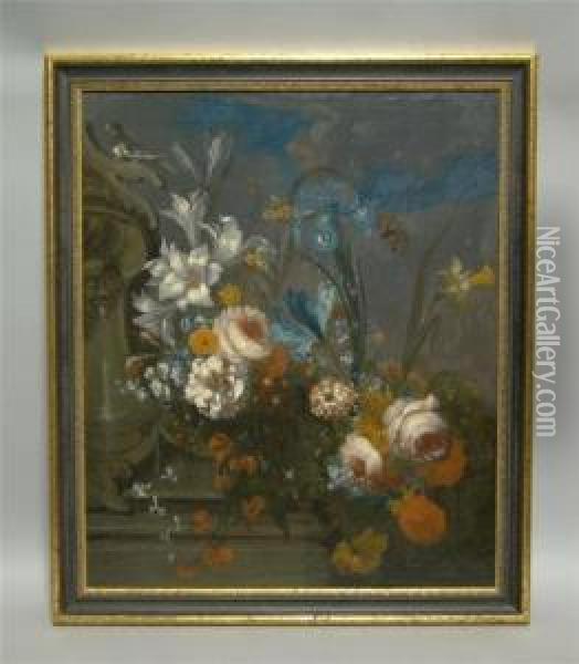 Still Life Of Flowers Oil Painting - Gaspar-pieter The Younger Verbruggen
