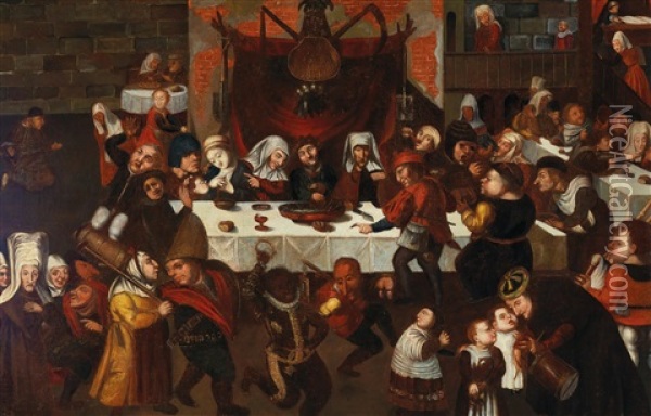 A Peasant Wedding Oil Painting - Frans Verbeeck