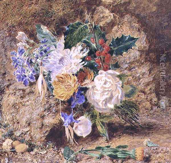 Winter Flowers Oil Painting - William Henry Hunt