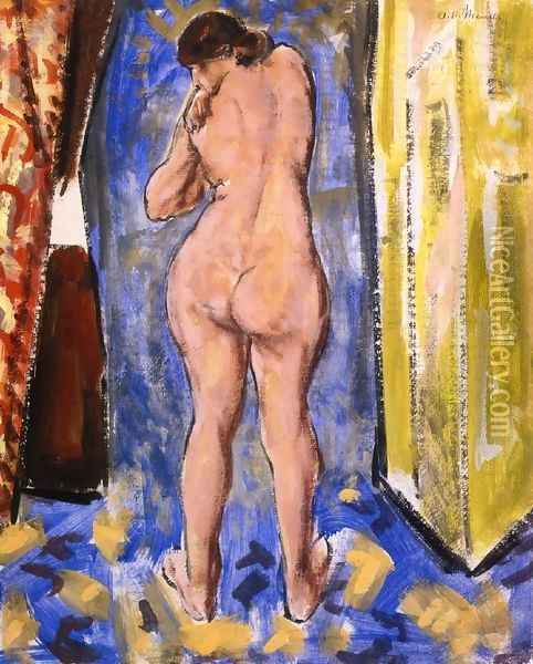 Standing Female Nude 1927 1928 Oil Painting - Alfred Henry Maurer