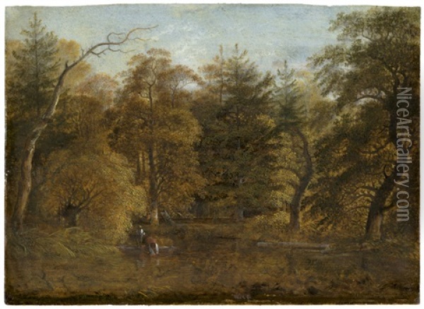 Waldlandschaft Mit Teich Oil Painting - Johann Christian Klengel