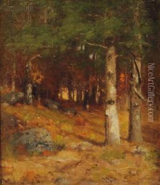 Woodland View Oil Painting - Joseph H. Greenwood