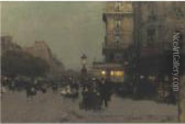 Boulevard Saint Michel Oil Painting - Luigi Loir