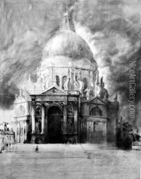 Santa Maria Della Salute In Venedig Oil Painting - Paul Herrmann