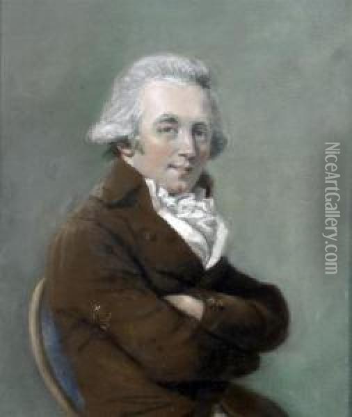 Portrait Of The Artist Daniel Gardner Oil Painting - John Raphael Smith
