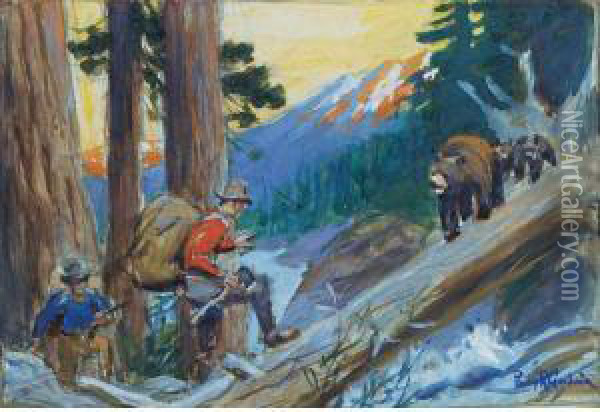 Bear Hunters Oil Painting - Philip Russell Goodwin
