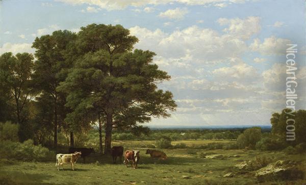 A Summer Day Oil Painting - John William Casilear