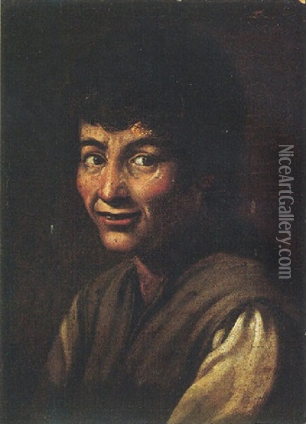 Portrait Of An Urchin Laughing Oil Painting - Michelangelo Cerquozzi