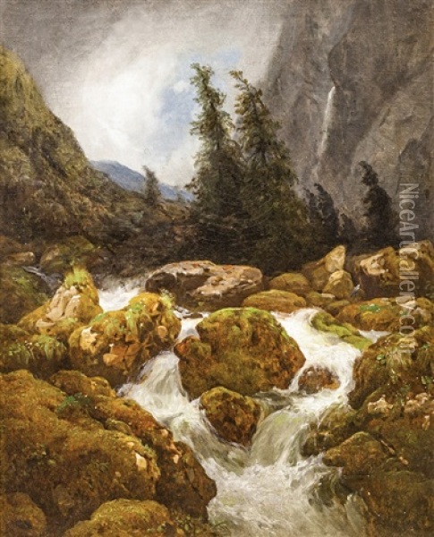 Bystrina V Horach Oil Painting - Johann Novopacky
