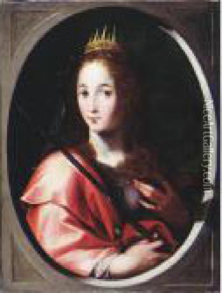 Saint Catherine Of Alexandria Oil Painting - Joseph Heinz I