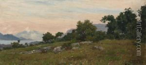 Paysage Pres D'un Lac Oil Painting - Clovis Frederick Terraire