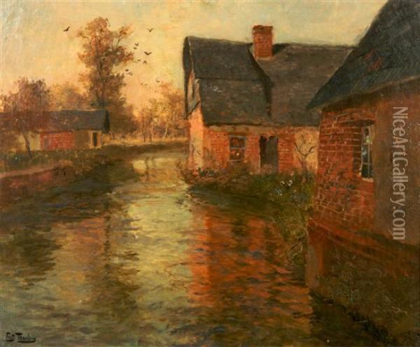 Banks Of A River Oil Painting - Fritz Thaulow