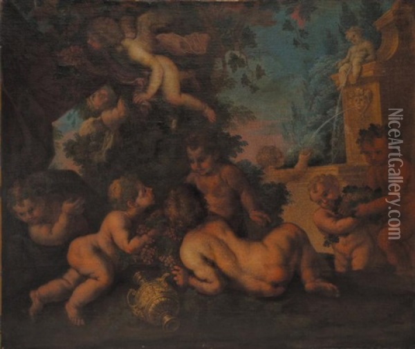 Allegorie De L'automne Oil Painting - Anton Maria Vassallo