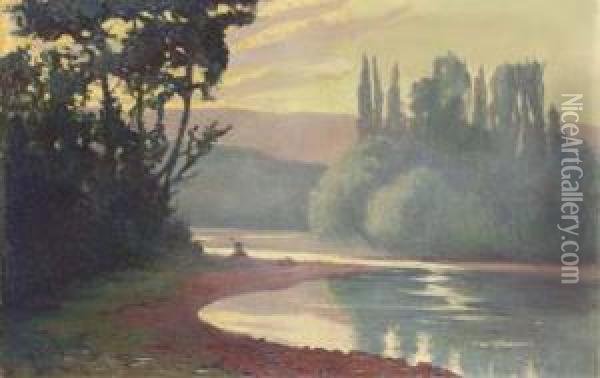 Paysage Avec Un Lac Oil Painting - Henri Louis Scott
