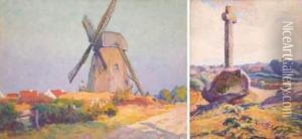 Le Moulin Oil Painting - Achille Mohrien