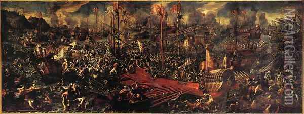 Battle of Lepanto Oil Painting - Andrea Michieli (see Vicentino)