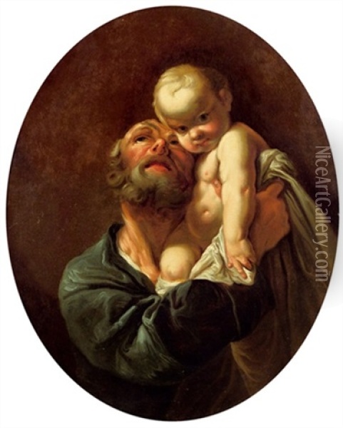 Josef Mit Dem Jesuskind Oil Painting - Johann Josef Karl Henrici