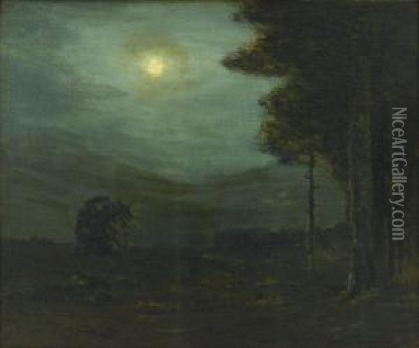 Moonlit Forest Oil Painting - Charles Warren Eaton