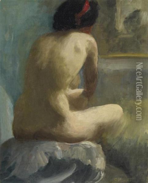 Sitzender Ruckenakt Oil Painting - Theophile Alexandre Steinlen