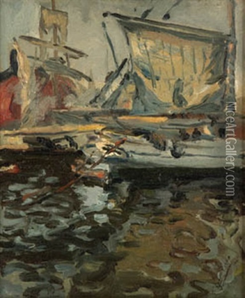 Puerto Oil Painting - Francisco Gimeno Arasa