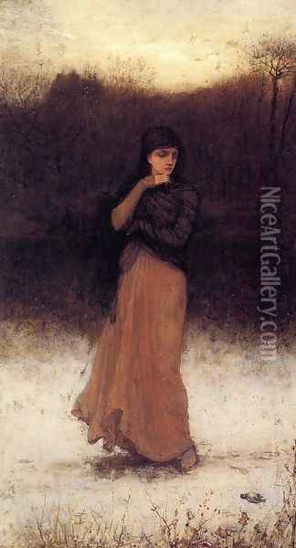 A Wintry Contemplation Oil Painting - George Henry Boughton